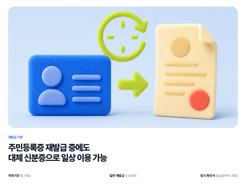 [대체 신분증 총정리] 주민등록증 재발급 기간 중 병원·은행·공항 이용 방법