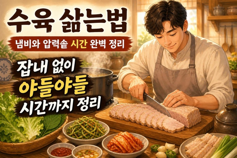수육 삶는법 총정리: 냄비·압력솥 시간부터 잡내 없이 부드럽게 만드는 비결
