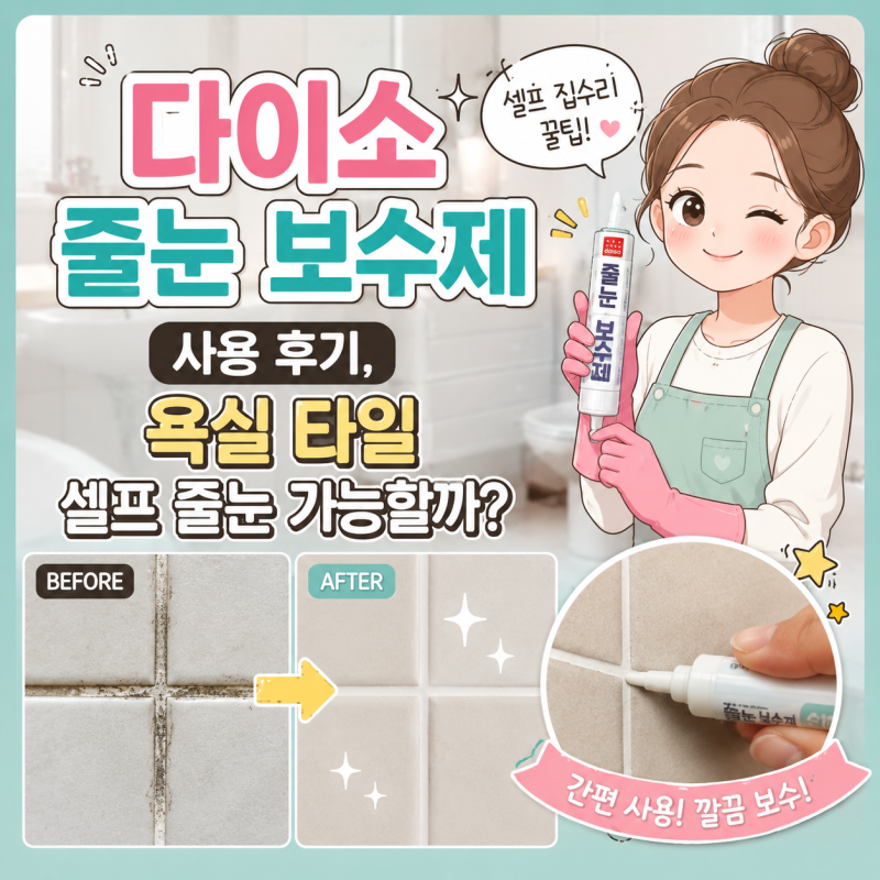 다이소 줄눈 보수제 사용 후기, 욕실 타일 셀프 줄눈 가능할까?