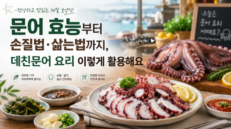 문어 효능부터 손질법·삶는법까지, 데친문어 요리 이렇게 활용해요