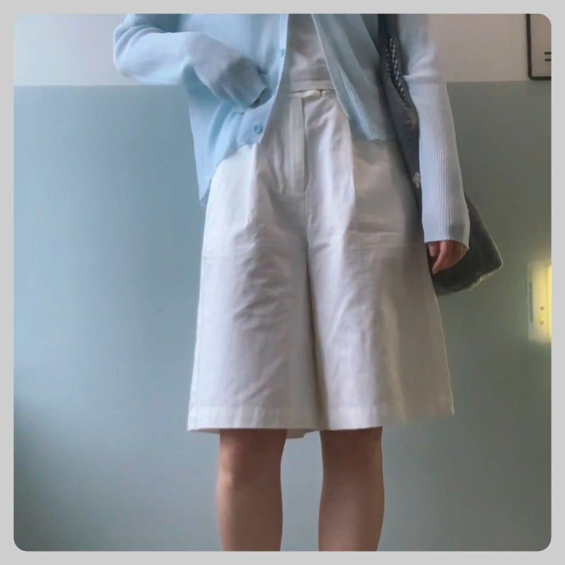 직장인 버뮤다 팬츠 추천 | 지그재그 엘쏘오르 코튼 와이드 5부 버뮤다 팬트 | -10kg 같아보이....