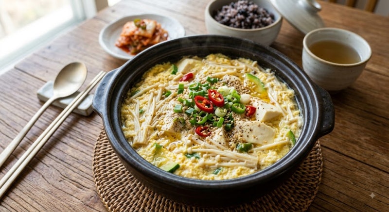 김완선 50대 몸매 비결 순두부 팽이버섯 계란찜 만드는법