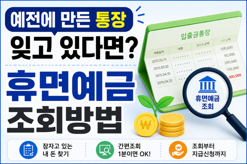 예전에 만든 통장 잊고 있다면? 휴면예금 찾아줌 조회방법