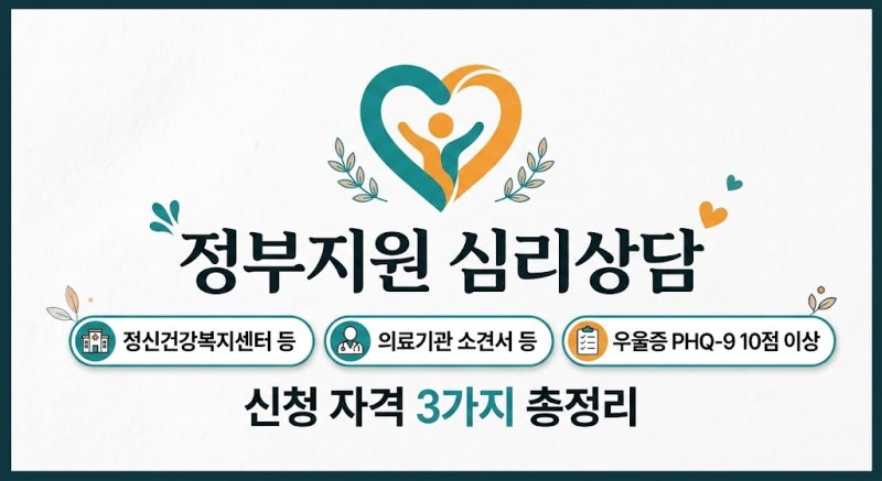 심리상담 지원금 최대 64만원, 정부 정신건강 심리상담 바우처 신청 자격 총정리