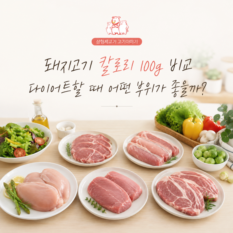 돼지고기 칼로리 100g 비교, 다이어트할 때 어떤 부위가 좋을까?