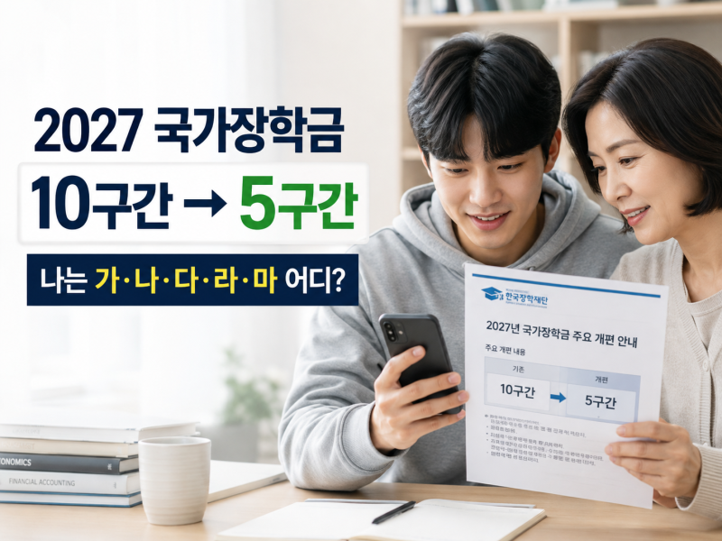 2027 국가장학금 소득분위, 10구간→5구간…나는 가·나·다·라·마 어디?