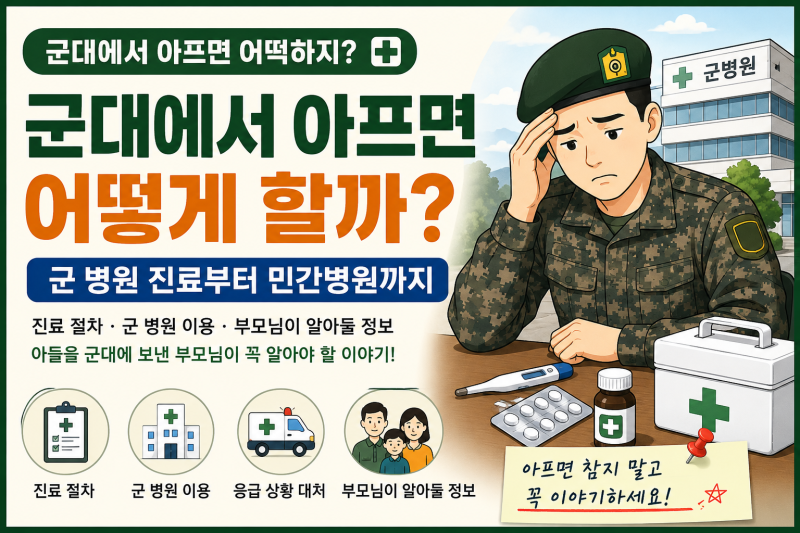 군대에서 아프면 어떻게 할까? 군 병원 진료부터 부모님이 알아둘 의료 이용 방법