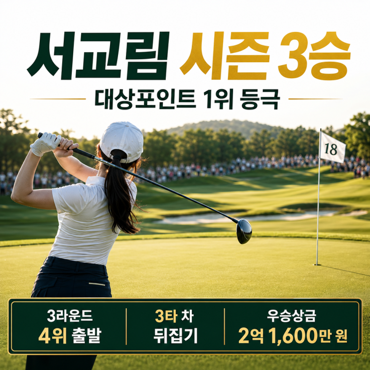 "김민솔이 흔들렸다"<b>서교림</b> 시즌 <b>3승</b> 대상포인트 1위 등극