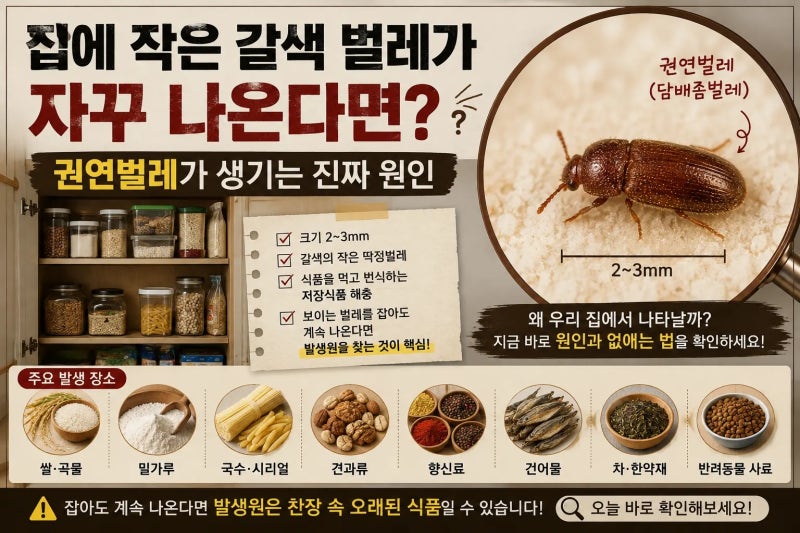 집에 작은 갈색 벌레가 자꾸 나온다면?｜권연벌레가 생기는 진짜 원인과 없애는 법