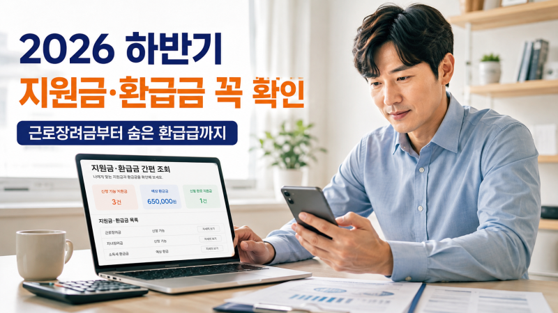 2026년 하반기 꼭 확인해야 할 정부 지원금·환급금 모음｜근로장려금부터 숨은 환급금까지