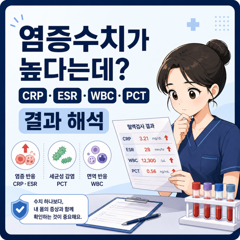 염증수치가 높다는데 괜찮을까요? 간호사가 알려주는 CRP · ESR · WBC · PCT 정상수치 및 해석