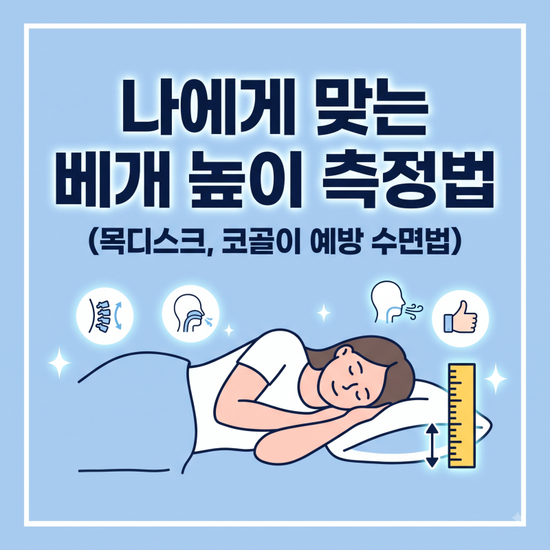 나에게 맞는 베개 높이와 올바른 수면 자세 (목 디스크, 코골이 예방 수면법)