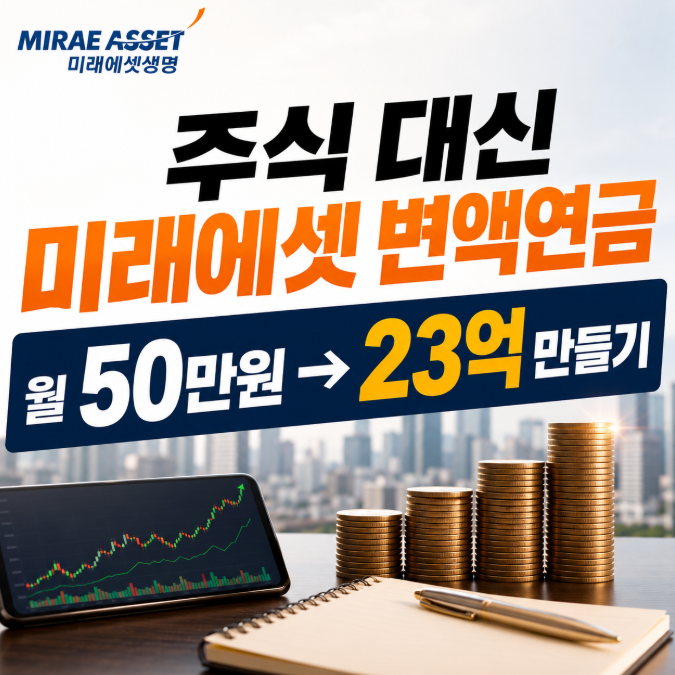 주식 대신 미래에셋 변액연금? 부자공식, 복리공식으로 월 50만원으로 23억 만들기