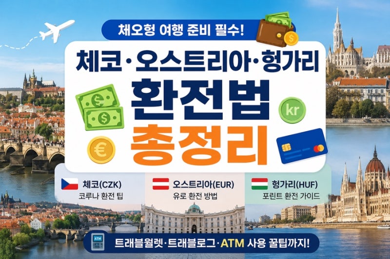 체오헝 여행 환전 방법 총정리｜체코·오스트리아·헝가리 트래블월렛