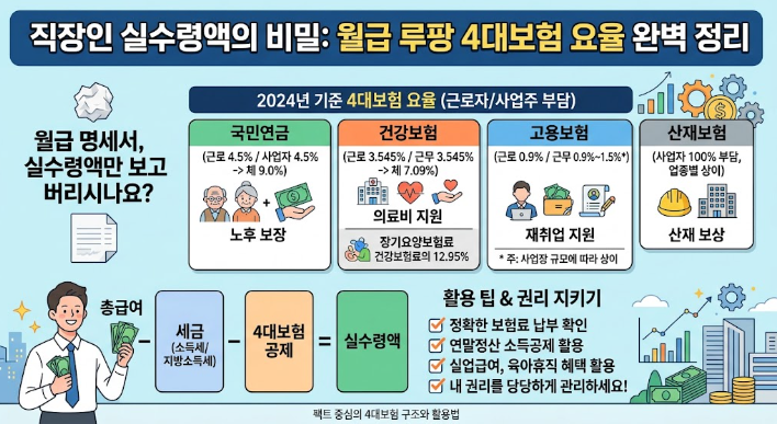 직장인 실수령액의 비밀: 월급 루팡 4대보험 요율 완벽 정리