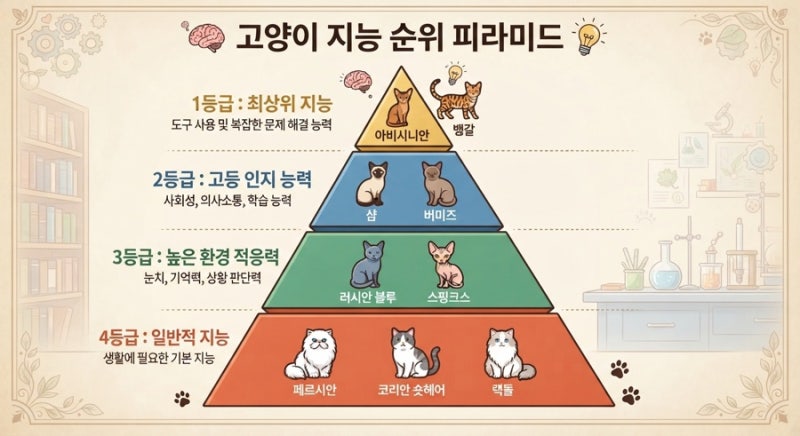 [고양이 지능 순위 TOP 12] 우리 집 냥이 머리스타일은 과연 상위권일까? (품종별 지능 특징 총....
