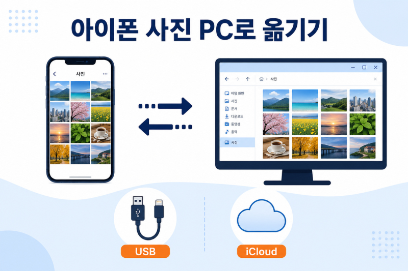 아이폰 사진을 윈도우 PC로 옮기는 방법｜USB와 iCloud 활용