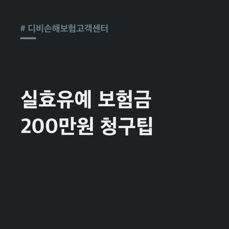 디비손해보험고객센터: 실효유예부터 200만원 청구까지 완벽 해결