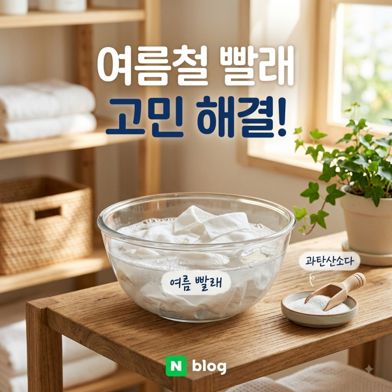 여름 옷 땀 냄새 깔끔하게 없애는 세탁기 과탄산소다 활용법