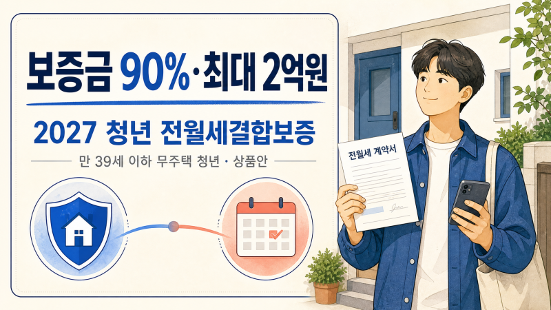 보증금 90% 2억원? 2027 청년 전월세결합보증 조건 총정리