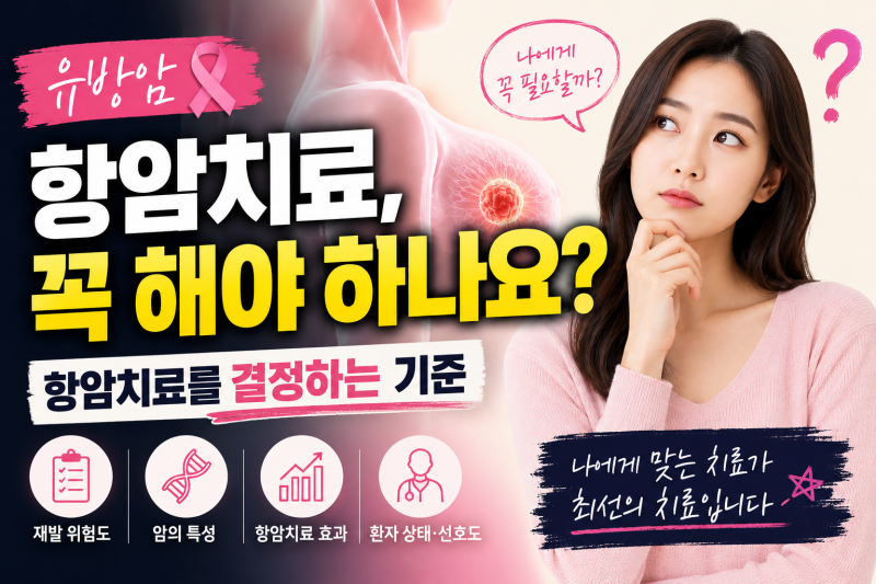 유방암 항암치료, 꼭 해야 하요? 항암치료를 결정하는 기준