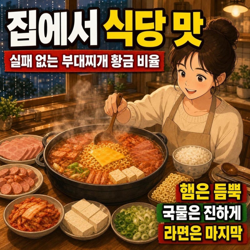 부대찌개 레시피, 사골육수 없이도 식당 맛 내는 황금 비율과 실패 방지 팁