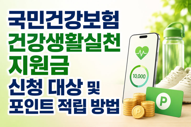 국민건강보험 건강생활실천지원금 신청 대상 및 포인트 적립 방법