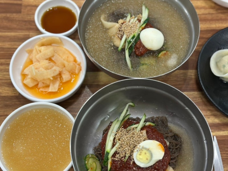 첨단 냉면 맛집 금성칡냉면 시원한 육수와 평양만두까지