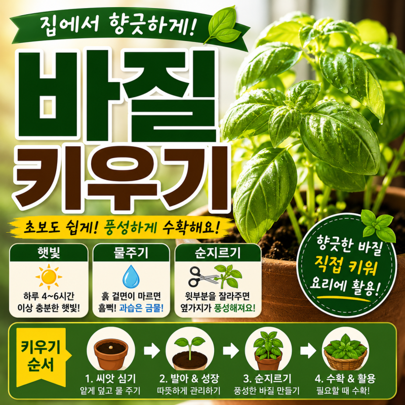 바질 키우기, 초보도 실패 줄이는 물주기부터 수확까지