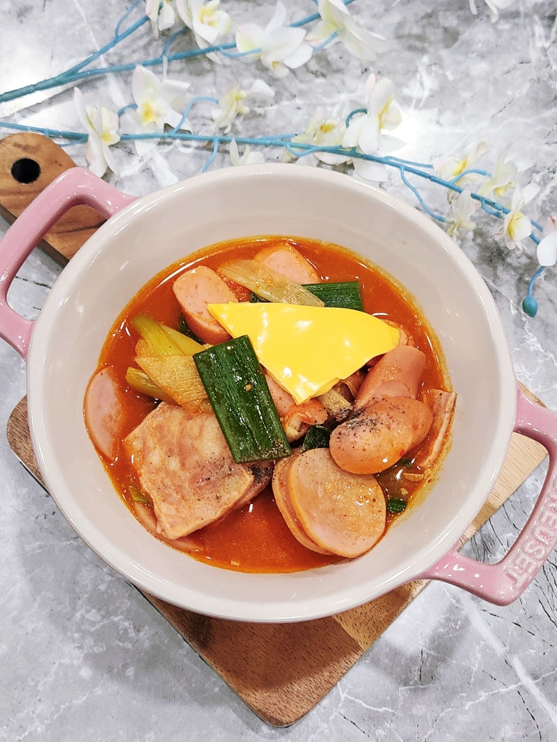 '간단' 백종원 부대찌개 레시피 양념장 재료 사골국물 요리