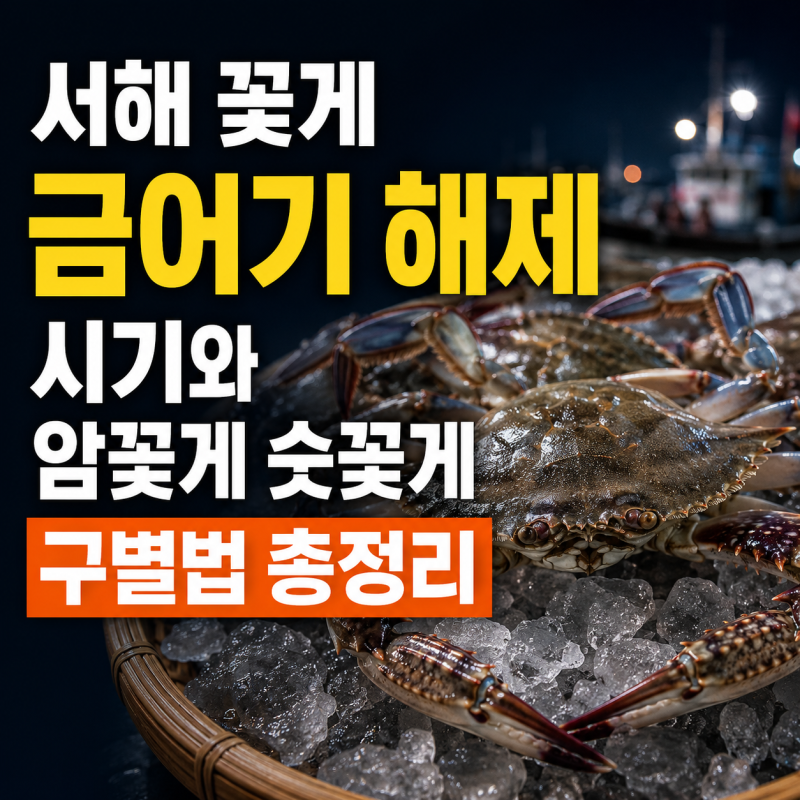 꽃게 금어기 해제 언제? 숫꽃게와 암꽃게 구별법 (요리용,게장용 추천)