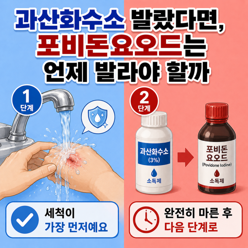 과산화수소 발랐다면, 포비돈요오드는 언제 발라야 할까
