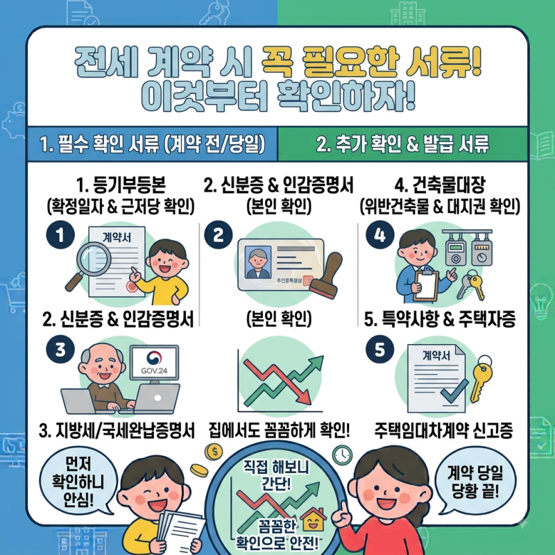 전세 계약 시 필요한 서류 직접 준비해보니, 이것부터 확인해야 했습니다