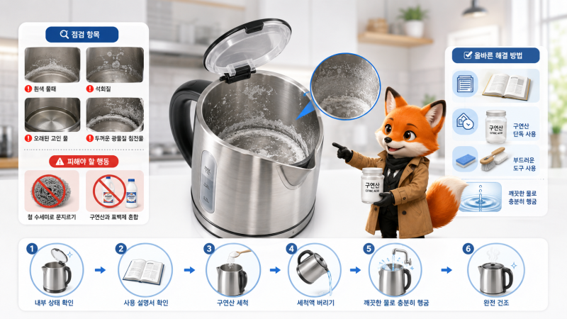 전기포트 물때 심할 때｜구연산 쓰기 전 확인할 것