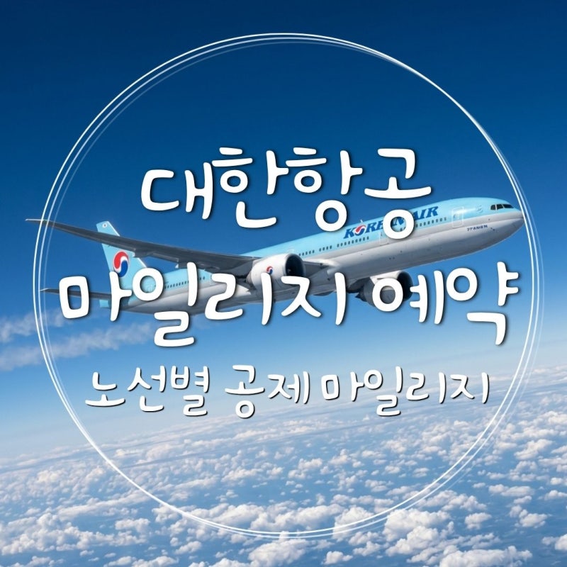 대한항공 마일리지 항공권, 몇 마일 필요할까? 공제표부터 유류할증료까지