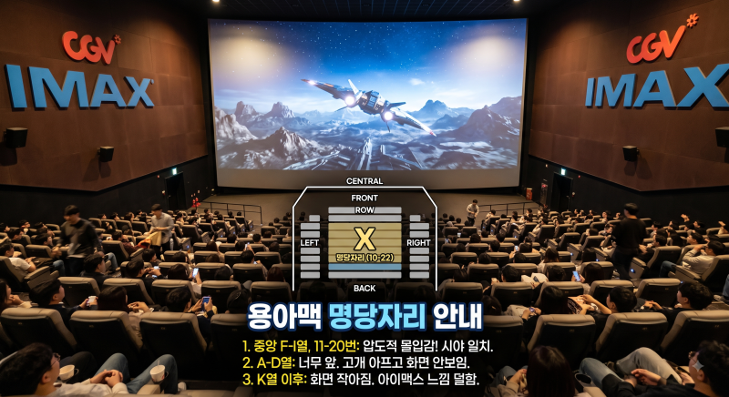 용아맥 명당자리 완벽 가이드! CGV 용산아이파크몰 IMAX 추천 좌석·열별 시야 총정리