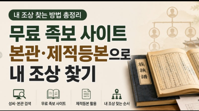 내 조상 찾는 방법｜무료 족보 사이트부터 본관·제적등본 확인까지