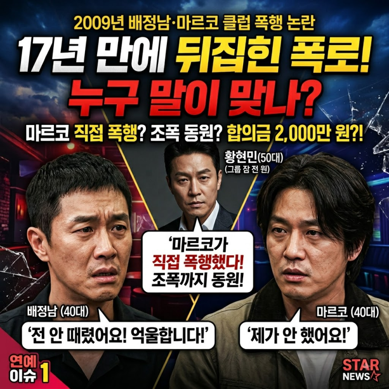 배정남·마르코 사건, 17년 만에 뒤집힌 폭로…누구 말이 맞나