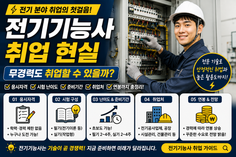 전기기능사 취업 현실｜무경력도 취업할 수 있을까?