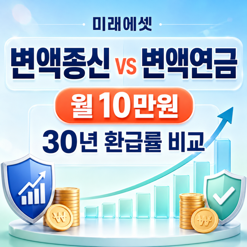 미래에셋 변액종신 vs 변액연금, 월10만원 환급률 확인하세요