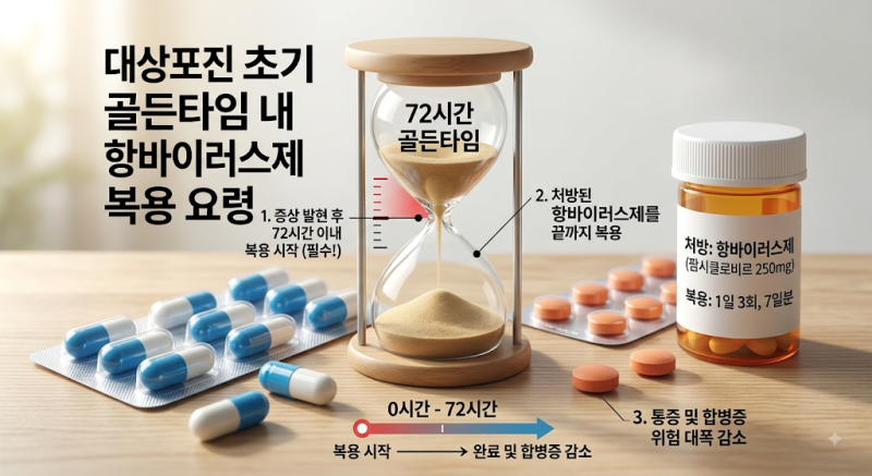 대상포진 초기증상 수포 골든타임 72시간 3일 대처법 및 통증 완화 꿀팁