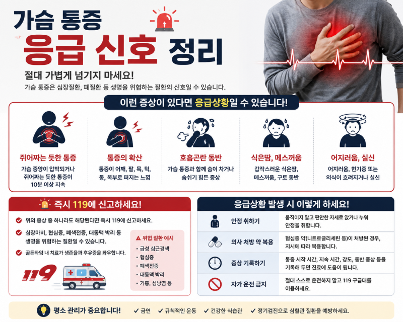 가슴이 답답하고 아플 때 어느 과로 가야 할까