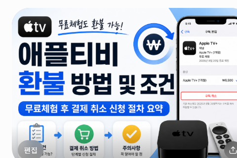 애플티비 환불 방법 및 조건 무료체험 후 결제 취소 신청 절차 요약