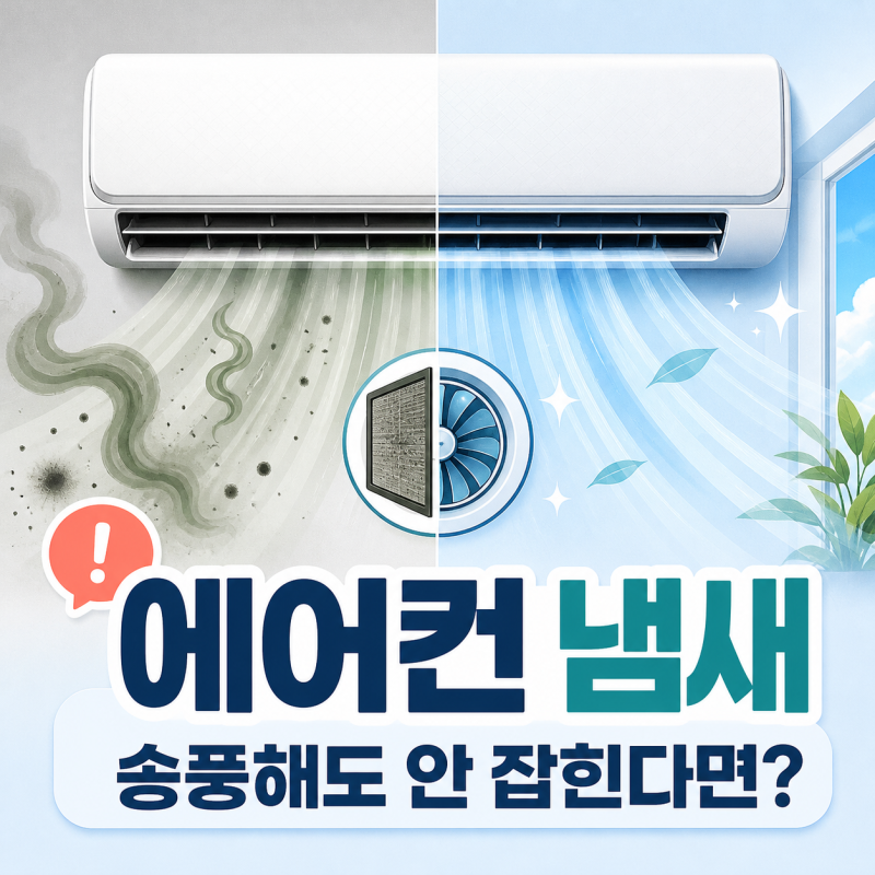 에어컨 냄새 제거, 송풍해도 안 잡힐 때｜원인과 청소 신호 5가지
