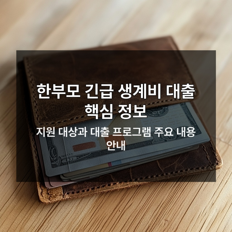 한부모 지원 긴급 생계비 대출 자격과 준비 서류 5가지