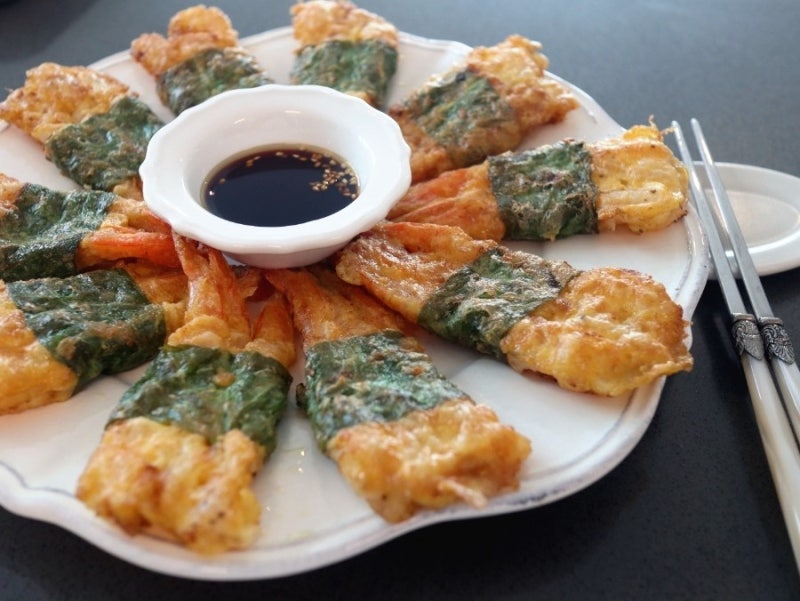 꼬치 없이 초간단! 노바시 새우전 만들기｜깻잎 새우전 레시피