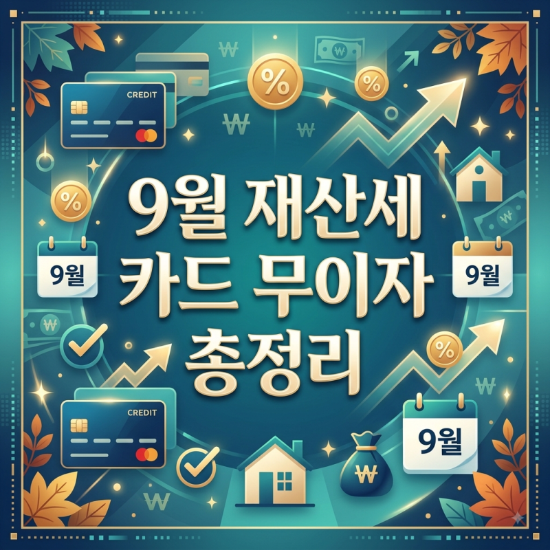 9월 재산세 내기 전 필독! 카드사 무이자 할부 혜택 싹 정리했습니다(+9월 재산세 납부일정)