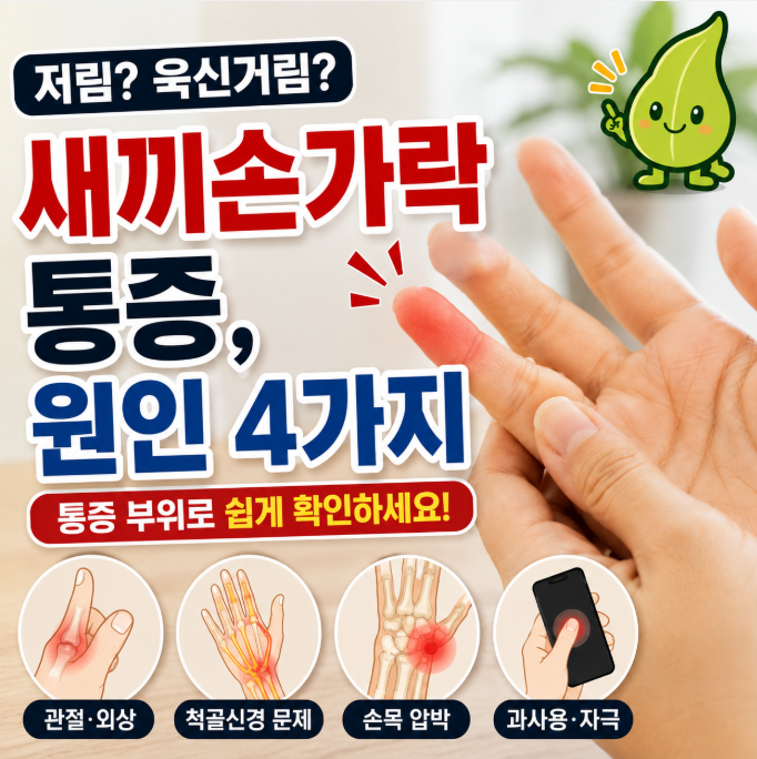 “새끼손가락만 왜 아프지?” 통증 위치로 보는 원인 4가지