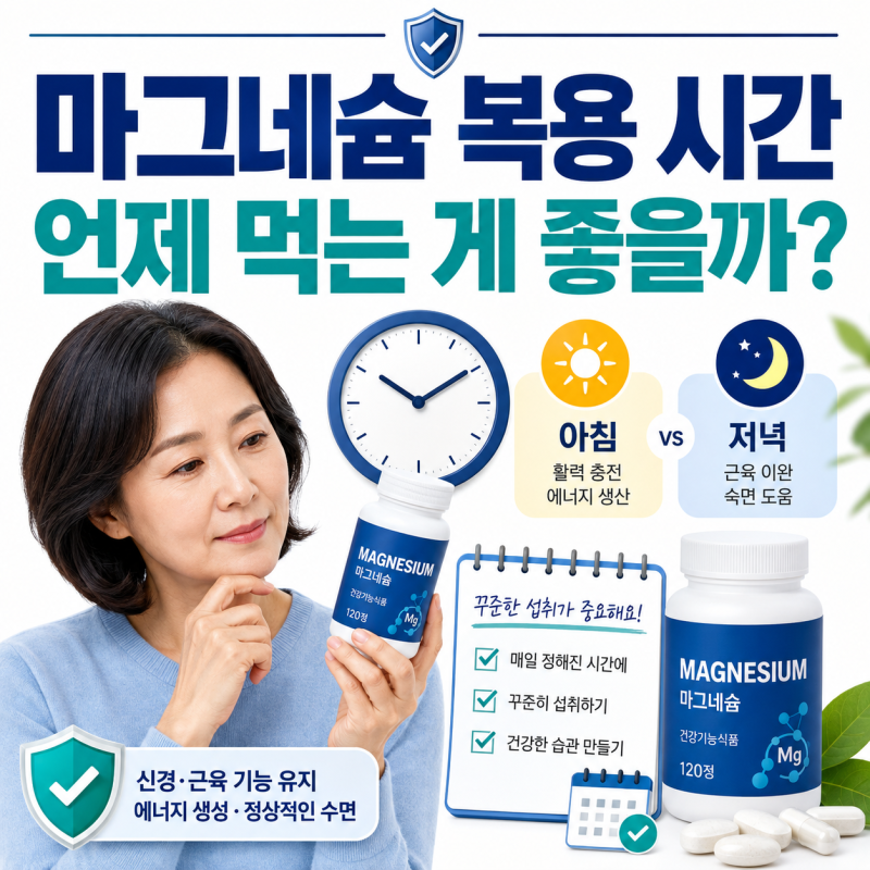 마그네슘 복용 시간, 언제 먹는 게 좋을까요?
