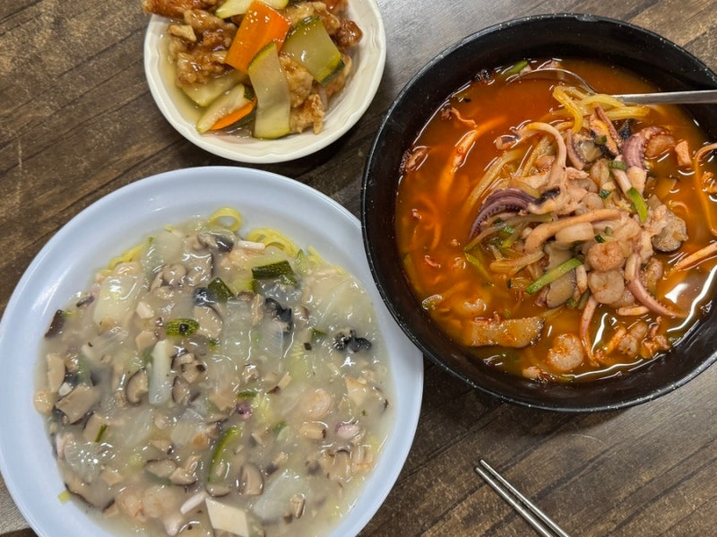 군산 짬뽕 거리 맛집 홍영장 물짜장 탕수육 추천